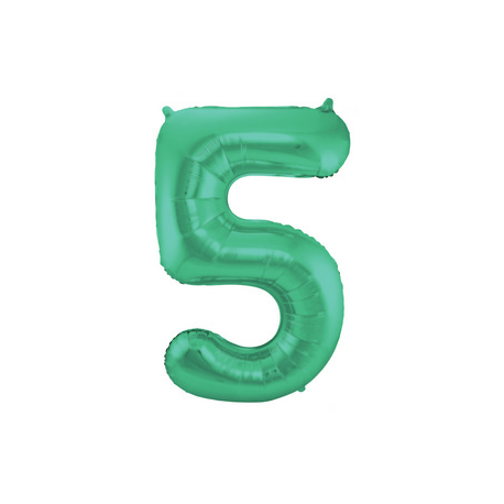 PALLONCINO MYLAR NUMERO \\"5\\" VERDE SATINATO - 86cm