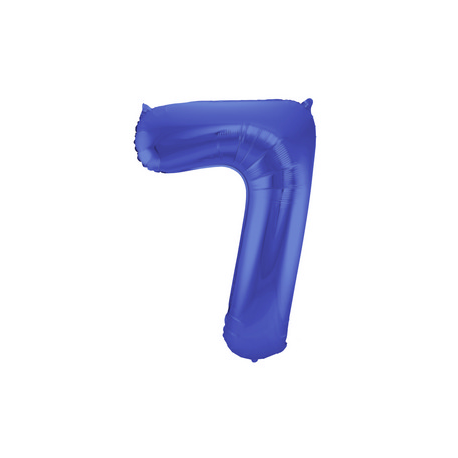 PALLONCINO MYLAR NUMERO \\"7\\" BLU SATINATO - 86cm