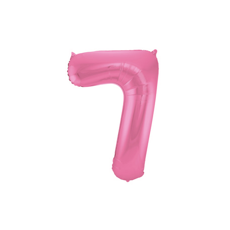 PALLONCINO MYLAR NUMERO \\"7\\" ROSA SATINATO - 86cm
