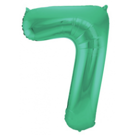 PALLONCINO MYLAR NUMERO \\"7\\" VERDE SATINATO - 86cm