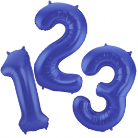PALLONCINI A FORMA DI NUMERO BLU SATINATO GRANDI 86cm (gonfiaggio sia ad aria che ad elio)