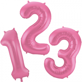 PALLONCINI A FORMA DI NUMERO ROSA SATINATO GRANDI 86cm (gonfiaggio sia ad aria che ad elio)