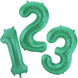 PALLONCINI A FORMA DI NUMERO VERDE SATINATO GRANDI 80cm (gonfiaggio sia ad aria che ad elio)