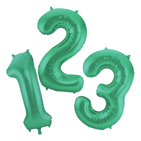 PALLONCINI A FORMA DI NUMERO VERDE SATINATO GRANDI 80cm (gonfiaggio sia ad aria che ad elio)