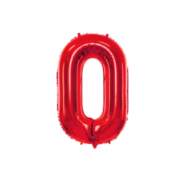PALLONCINO MYLAR NUMERO \\"0\\" ROSSO - 86cm