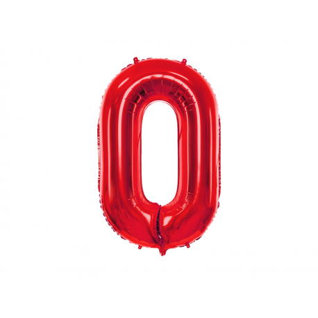 PALLONCINO MYLAR NUMERO \\"0\\" ROSSO - 86cm