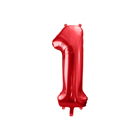 PALLONCINO MYLAR NUMERO \\"1\\" ROSSO - 86cm