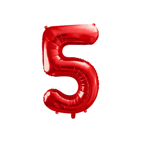 PALLONCINO MYLAR NUMERO \\"5\\" ROSSO - 86cm