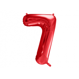 PALLONCINO MYLAR NUMERO \\"7\\" ROSSO - 86cm