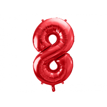 PALLONCINO MYLAR NUMERO \\"8\\" ROSSO - 86cm