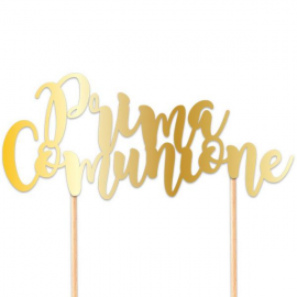 CAKE TOPPER PRIMA COMUNIONE ORO cm. 20x16