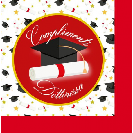 TOVAGLIOLI LAUREA COMPLIMENTI DOTTORESSA 33x33 PZ.20