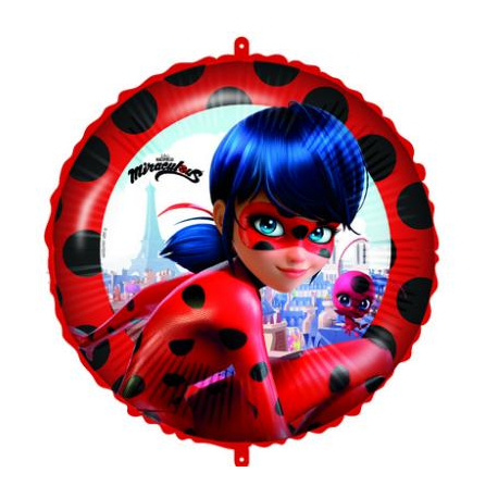 PALLONCINO MIRACULOUS - LADY BUG FOIL STANDARD ø 45cm - con pesetto e nastro