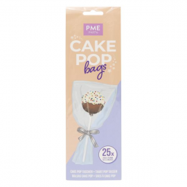 SACCHETTI PER CAKE POPS - con cordino argento - 25 pz. 25,4 x 7,6cm