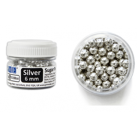 PERLE DI ZUCCHERO ARGENTO PME - L diam. 6mm - 25g