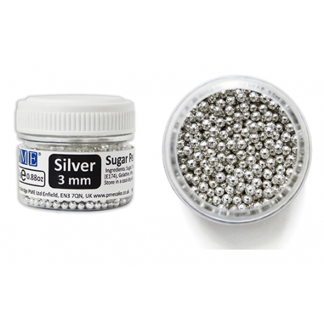 PERLE DI ZUCCHERO ARGENTO PME - S diam. 3mm - 25g