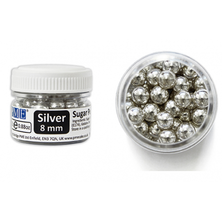 PERLE DI ZUCCHERO ARGENTO PME - XL diam. 8mm - 25g