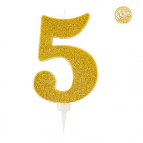 CANDELINA GIGANTE 5 ORO GLITTER