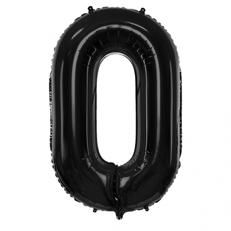 PALLONCINO MYLAR NUMERO \\"0\\" NERO - 86cm