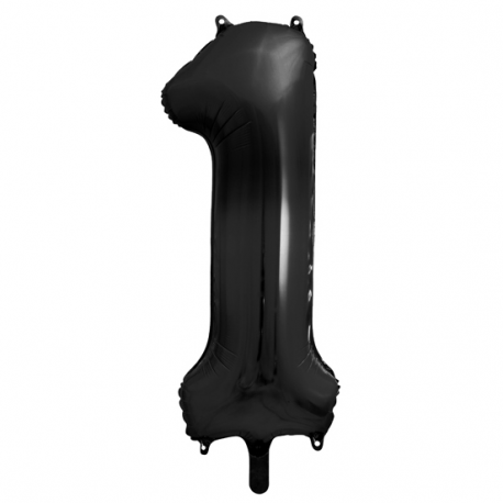 PALLONCINO MYLAR NUMERO \\"1\\" NERO - 86cm