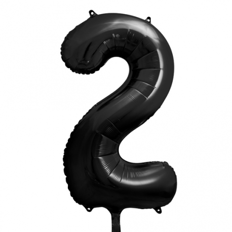 PALLONCINO MYLAR NUMERO \\"2\\" NERO - 86cm