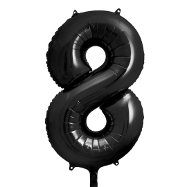 PALLONCINO MYLAR NUMERO "8" NERO - 86cm