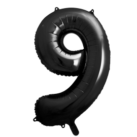 PALLONCINO MYLAR NUMERO \\"9\\" NERO - 86cm