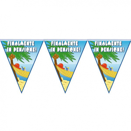 FESTONE BANDIERINA \\"FINALMENTE IN PENSIONE\\"