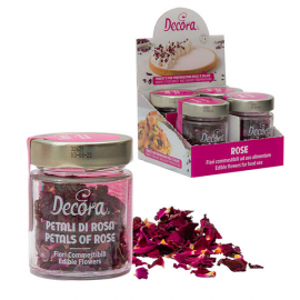 FIORI EDULI PETALI DI ROSA 4g (Fiori commestibili - PETALI DI ROSA con PISTILLO GIALLO)