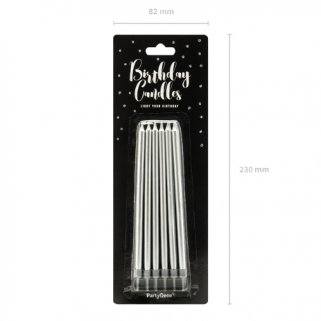 CANDELINE ARGENTATE 12,5cm - 12 pezzi