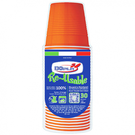 BICCHIERI ARANCIO PZ.30 - 230 ml