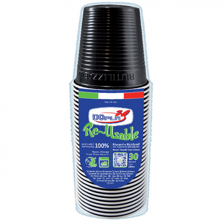 BICCHIERI NERI PZ.30 - 230 ml