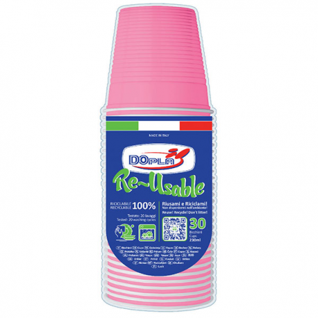 BICCHIERI ROSA PZ.30 - 230 ml