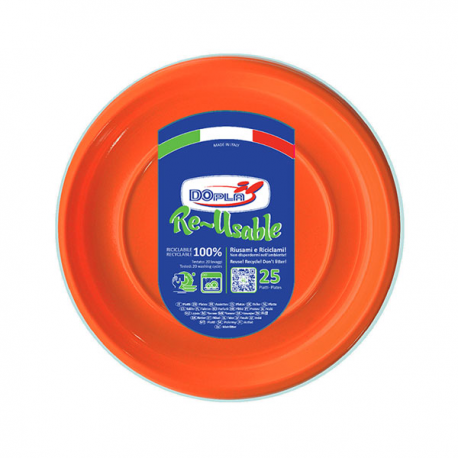 PIATTI DESSERT ARANCIO PZ.25 - ø 17 cm