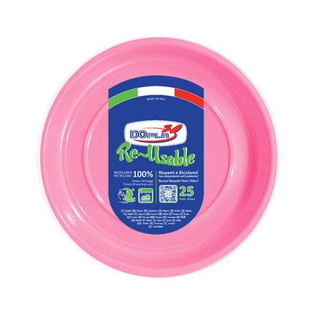 PIATTI DESSERT ROSA PZ.25 - ø 17 cm