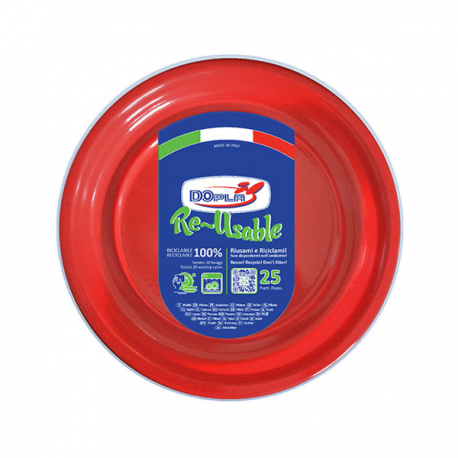 PIATTI DESSERT ROSSI PZ.25 - ø 17 cm