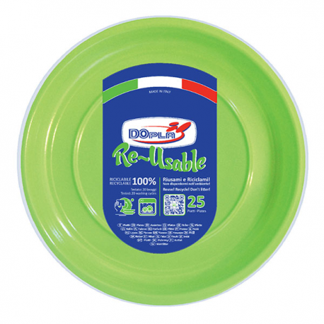 PIATTI DESSERT VERDE MELA PZ.25 - ø 17 cm