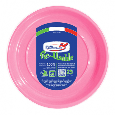 PIATTI FONDI ROSA PZ.25 - ø 20,5 cm