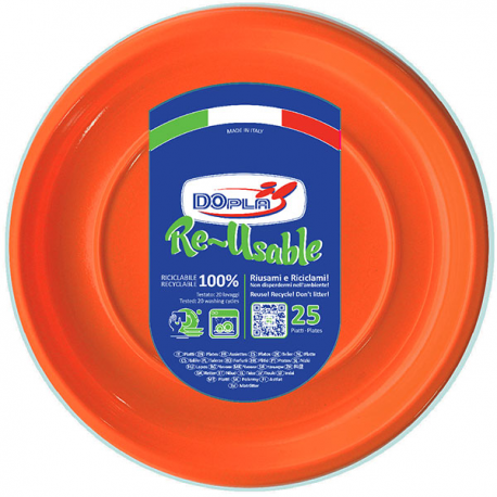 PIATTI PIANI ARANCIO PZ.25 - ø 22 cm