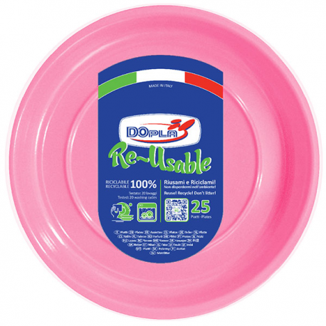 PIATTI PIANI ROSA PZ.25 - ø 22 cm
