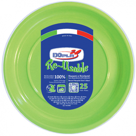 PIATTI PIANI VERDE MELA PZ.25 - ø 22 cm