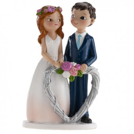 CAKE TOPPER COPPIA DI SPOSI \\"CUORE\\" 16cm