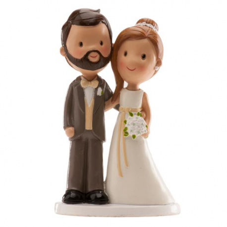CAKE TOPPER COPPIA DI SPOSI \\"OLD FASHION\\" 14cm
