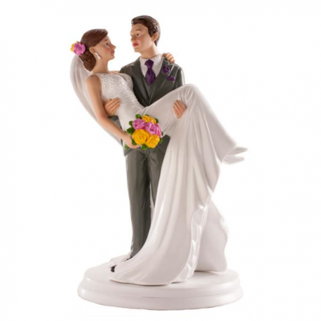 CAKE TOPPER SPOSI ROMANTICI \\"SPOSA IN BRACCIO\\" 20cm