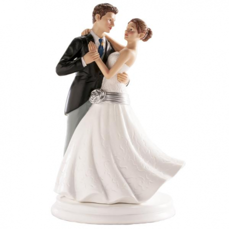 CAKE TOPPER SPOSI ROMANTICI \\"SPOSI CHE BALLANO\\" 20cm