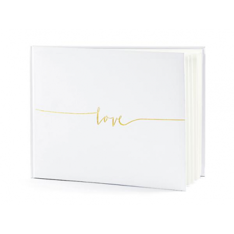 GUESTBOOK MATRIMONIO \\"LOVE\\" ORO - Libro degli ospiti 22 pagine 24x18,5 cm