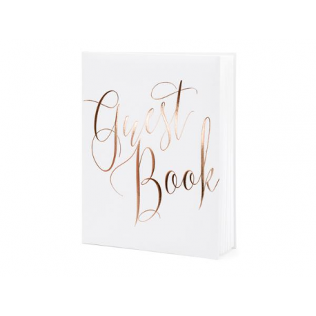 GUESTBOOK MATRIMONIO ROSA GOLD - Libro degli ospiti 22 pagine 20x24,5 cm