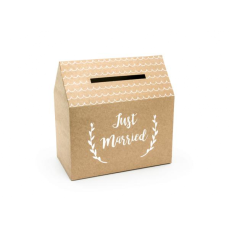 SCATOLA PER MATRIMONIO (card box) \\"JUST MARRIED\\" 30x30x16,5cm