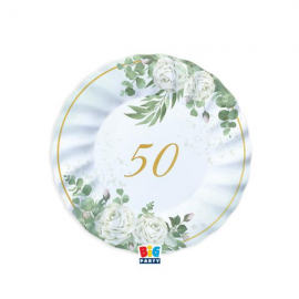 PIATTI 50° ANNIVERSARIO \\"EUCALIPTO\\" ø 20cm PZ.6