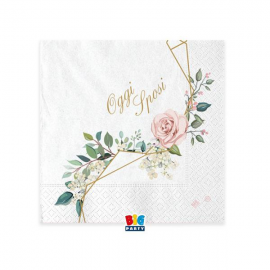 TOVAGLIOLINI MATRIMONIO - OGGI SPOSI "FLOREAL GEOMETRIC" 25x25 PZ.20